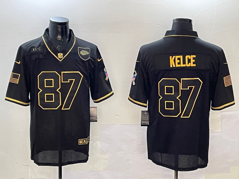 Men Kansas City Chiefs 87 Kelce black 2025 Nike Limited NFL Jersey 002